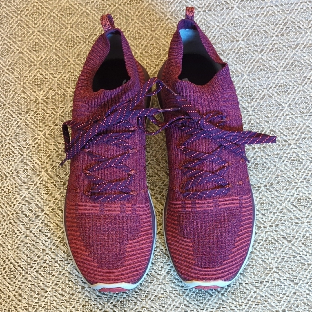 Under Armour Slingflex Rise Women's Merlot Rustic Red Knit Sneakers - Picture 2 of 8